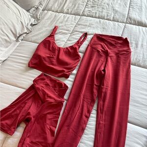 Aerie Red Tank Top and Leggings Set